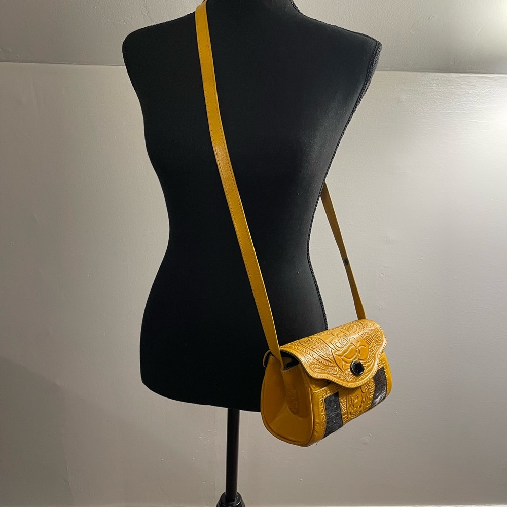 Yellow Leather Crossbody Bag